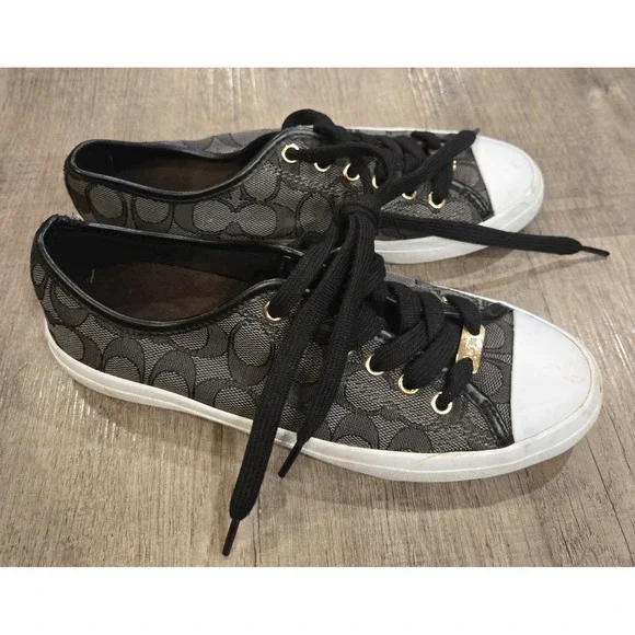 Coach Shoes Coach Empire Low Top Logo Sneakers Laceup Black